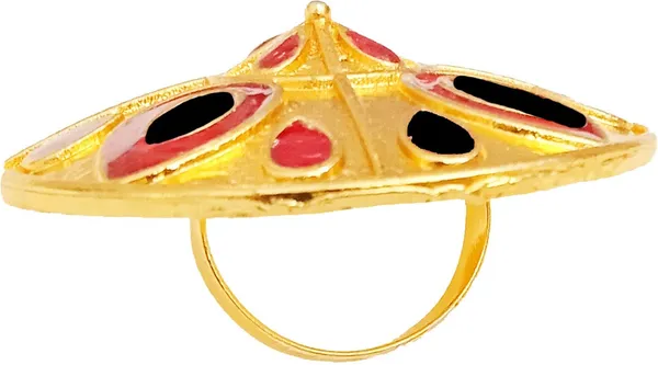Assamese_Traditional_Copper_Gold_Plated_Red_Black_Colour_Finger-Ring_For_Girls_&_Women